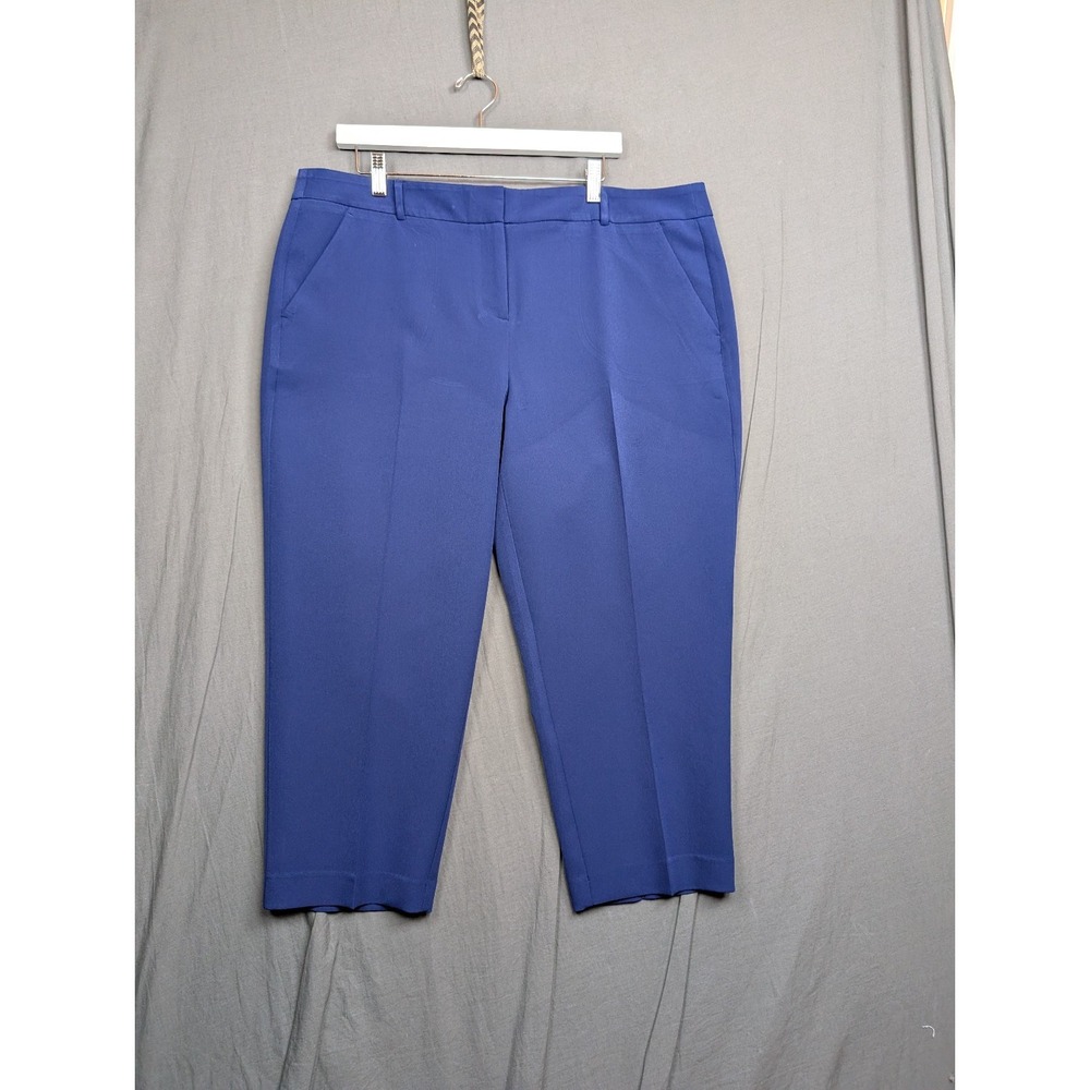 Apt.9 Cropped Pants Women 18 Blue High Rise Skinny Flat Front Pockets